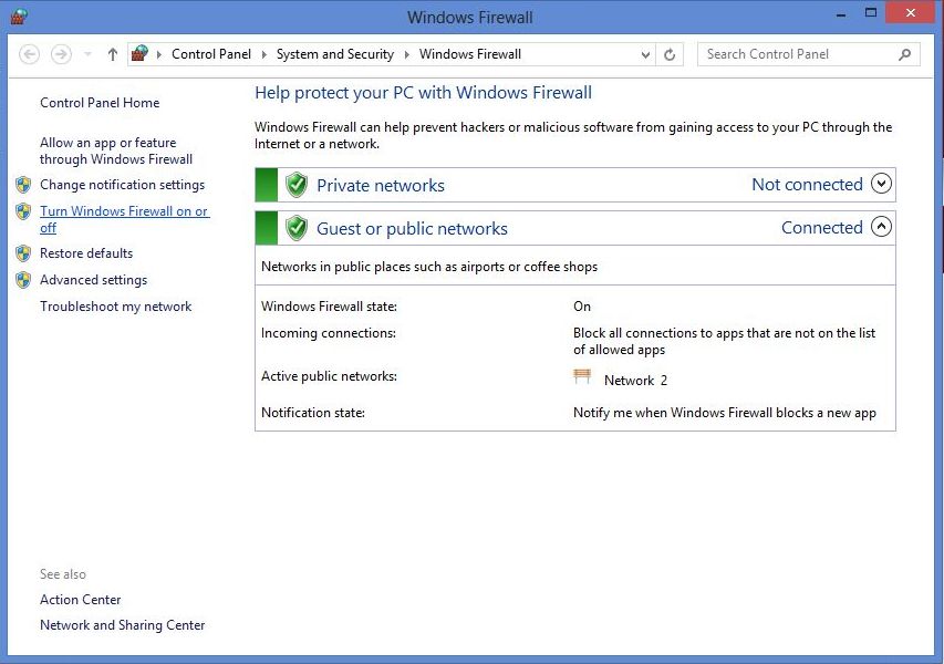 Firewall  Windows 8 -  6