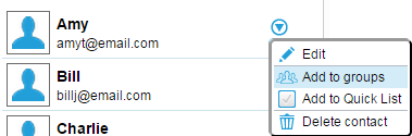 Add contact to groups TackApp Graphic