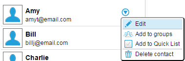 How to edit contact in TackApp graphic